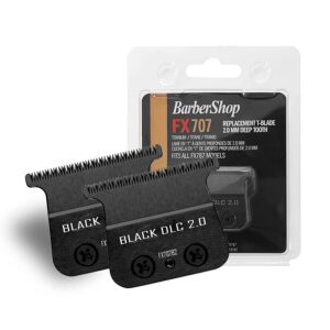 Gold FX Replacement Trimmer Blade Compatible with BaBylissPRO FX787 & FX726 Trimmer (DLC Black/2PCS)
