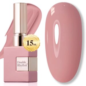 Double Rhythm 15ML Gel Polish Pure Sheer Same Color Same Bottle Soak Off Gel Polish Art Manicure Salon DIY at Home for Women (Soft Pink-A1088)