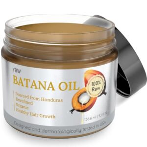 Dr. Sebi 100% Natural, Unrefined and Organic Batana Oil from Honduras for Hair Growth – Enhances Hair Thickness, Prevents Loss for Men & Women