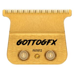 FX707Z Replacement Blades for All FX787 & FX726 Trimmers, GOTTOG Zero-Gapped Replacement Blades Compatible with Barberology Trimmer Blades (FX707Z) – Gold