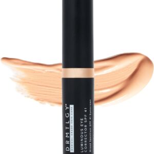 DRMTLGY Luminous Eye Corrector SPF 41, Under Eye Color Corrector for Dark Circles, Anti-Aging Tinted Eye Cream, Hydrating Eye Serum with Peach Undertone FSA/HSA Eligible, Medium