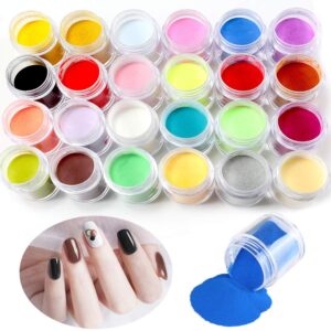 ZOCONE 24 Colors Acrylic Powder> Acrylic Nail Powder for Acrylic Nail Art Tips UV Gel Glitter Powder Dust Design Decoration 3D Manicure> 10g Per Bottle Acrylic Nail Kit