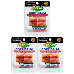 Dr. Dan’s Cortibalm- 3 Pack- for Dry Cracked Lips – Healing Lip Balm for Severely Chapped Lips – Designed for Men, Women and Children