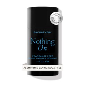 Each & Every Aluminum Free Deodorant for Men & Women, Unscented – Fragrance-Free, All Natural Deodorant for Sensitive Skin, EWG Verified – Clean, Baking Soda-Free, Plant-Based Fragrance – 2.5oz