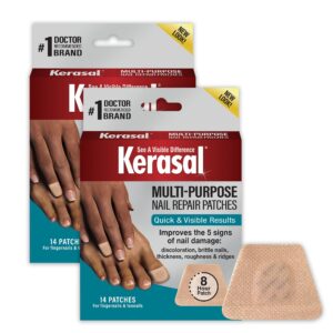 Kerasal Multi-Purpose Nail Repair Patches – 14 Count Twin Pack, Repair for Damaged Nails, 8-Hour Treatment Restores Healthy Appearance