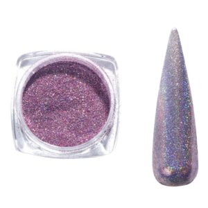 Magic Chrome Nail Powder> Laser Mirror Effect Powder for Gel Nail> Metallic Chrome Nail Fine Powder for Gel Polish> Pearly Glitter Pigment Nail Powder for DIY Nail Art Decoration> 1 g (Purple)