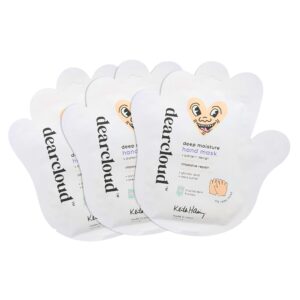 dearcloud x Keith Haring Infused Serum Hand Mask – hand masks moisturizing glove with Glycolic Acid & Shea Butter – Hand Mask for Dry Cracked Hands – Iris Rose Musk (3 Pairs/ 6 Socks)