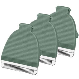 3 PACK Trimmer Blades for Meridian Hair Trimmer, Hygienic Ceramic Replacement Blades Compatible with Meridian Body Trimmer (Onyx & Sage), Green