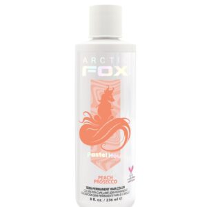 ARCTIC FOX Vegan and Cruelty-Free Semi-Permanent Hair Color Dye (8 Fl Oz, PEACH PROSECCO)