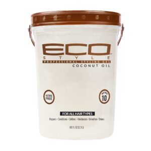 Eco Style Coconut Oil Styling Gel – Adds Luster and Moisturizes Hair – Weightless Styling and Superior Hold – Prevents Breakage and Split Ends – Promotes Scalp Health – Ideal for all Hair – 80 oz