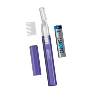 Wahl Clean & Confident Female Battery Pen Trimmer with Rinseable Blades for Eyebrows, Facial Hair, & Light Grooming- Hygienic Grooming & Easy Cleaning with Battery Included – Model 5640-100