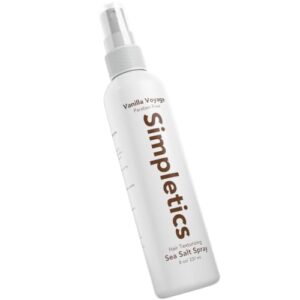 Simpletics Himalayan Sea Salt Spray for Straight & Wavy Hair – All Natural, 5 Ingredient, Texturizing & Volumizing Product – Vanilla Scented – Adds Volume, Texture, Beach Look to Men & Women, 240ml…