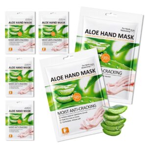 WENJLYJ 6 Pairs Hand Mask for Dry Cracked Hands>Nourishing Moisturizing Gloves>Hands Moisturizer for Deep Moisturizing>Silky Smooth Moisturizing Gloves>Hand Care Mask Set(N)