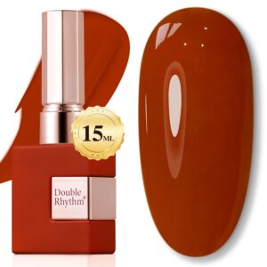 Double Rhythm 15ML Gel Polish Pure Sheer Same Color Same Bottle Soak Off Gel Polish Art Manicure Salon DIY at Home Gifts for Girls Women (Brick Red-A1453)