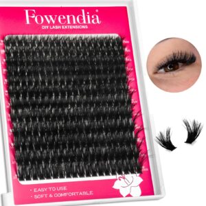 Fowendia Lash Clusters 80D Fluffy Individual Lashes D Curl Cluster Eyelash Extensions 10-18mm Wispy DIY Lash Extension Thick Volume False Eyelashes Clusters for Beginners