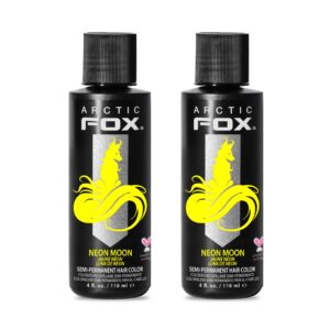 ARCTIC FOX Vegan and Cruelty-Free Semi-Permanent Hair Color Dye – NEON MOON 4 Fl Oz (Pack of 2)
