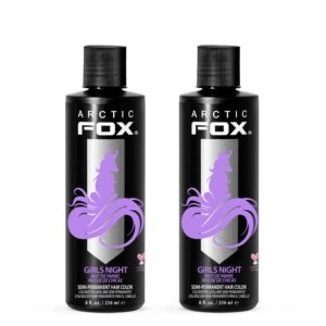 ARCTIC FOX Vegan and Cruelty-Free Semi-Permanent Hair Color Dye – GIRLS NIGHT 8 Fl Oz (Pack of 2)