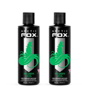ARCTIC FOX Vegan and Cruelty-Free Semi-Permanent Hair Color Dye – IRIS GREEN 8 Fl Oz (Pack of 2)