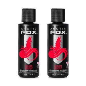 ARCTIC FOX Vegan and Cruelty-Free Semi-Permanent Hair Color Dye – POISON 4 Fl Oz (Pack of 2)