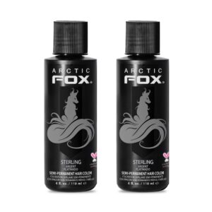 ARCTIC FOX Vegan and Cruelty-Free Semi-Permanent Hair Color Dye – STERLING 4 Fl Oz (Pack of 2)