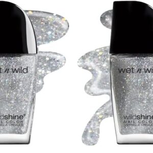 wet n wild Wild Shine Nail Polish, Kaleidoscope, Glitter Top Coat, Nail Color (Pack of 2)