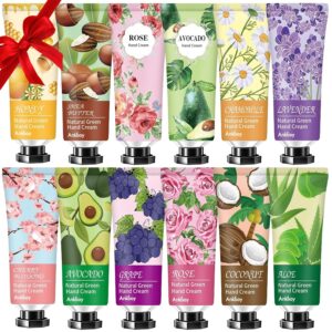 ANKOOY 12 Pack Hand Cream for Dry Cracked Hands,Mothers Day Gifts for Friends,Nurse Gifts,Teacher Appreciation Gifts,Easter Basket Stuffers for Teens,Natural Hand Lotion Travel Size