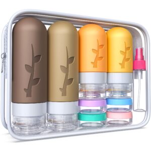 Travel Containers for Toiletries, 18pack TSA Approved Size Containers for Toiletries,travel bottles for Toiletries,travel Jars or Personal Essentials