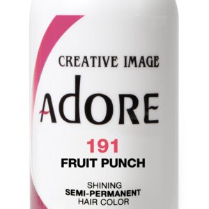 Adore Semi Permanent Hair Color – Vegan and Cruelty-Free Pink Hair Dye – 4 Fl Oz – 191 Fruit Punch (Pack of 1)