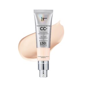 IT Cosmetics Your Skin But Better CC+ Cream, Fair Beige – Color Correcting Cream, Full-Coverage Foundation, Hydrating Serum & SPF 50+ Sunscreen – Natural Finish – 1.08 fl oz