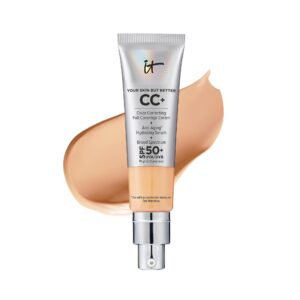 IT Cosmetics Your Skin But Better CC+ Cream, Neutral Medium – Color Correcting Cream, Full-Coverage Foundation, Hydrating Serum & SPF 50+ Sunscreen – Natural Finish – 1.08 fl oz