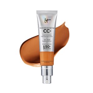 IT Cosmetics Your Skin But Better CC+ Cream, Rich – Color Correcting Cream, Full-Coverage Foundation, Hydrating Serum & SPF 50+ Sunscreen – Natural Finish – 1.08 fl oz