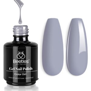 Beetles Gray Gel Nail Polish, 15ml Fall Grey Gel Polish Soak Off UV LED Nail Lamp Nail Art Manicure Salon DIY Home 0.5Oz Nail Polish for Women