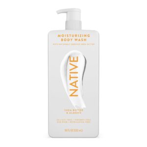 Native Moisturizing Body Wash Contains Naturally Derived Ingredients | For Women & Men, Sulfate, Paraben, & Dye Free Leaving Skin Soft and Hydrated | Shea Butter & Almond 18 oz