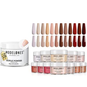 Modelones Clear Acrylic Powder with 12 Pcs Acrylic Powder Set