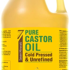 Unrefined Hexane-Free Castor Oil, 128 fl oz – For Hair Growth, Thicker Lashes & Brows, Dry Skin, Joint Pain
