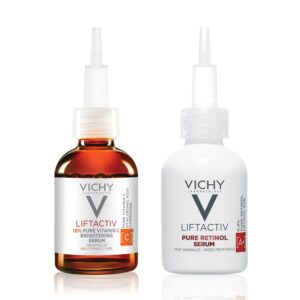 Vichy Anti-Aging Duo, Serum Skin Care Set with LiftActiv 16% Vitamin C Serum & LiftActiv Pure Retinol Serum for Face, Brightening + Plumping + Anti Aging