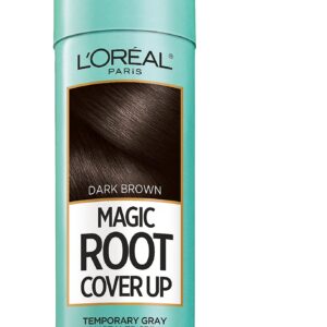 L’Oreal Paris Root Cover Up Temporary Gray Concealer Spray, Hair Color Spray with Filling & Thickening Coverage, Dark Brown, Packaging May Vary