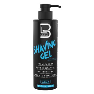 L3 Shaving Gel – Straight Razor Shave Gel – Non-Irritating – Refreshing Smell – No Hot Towel Necessary – Level Three Razor Gel (Aqua)