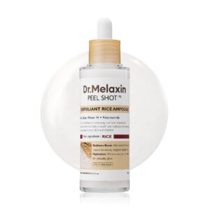 Dr.Melaxin Peel Shot Glow White Rice Peeling Ampoule, Soft Exfoliating Face and Body Scrub Dead Skin Cells Remover for All Skin Types korean skin care 80ml