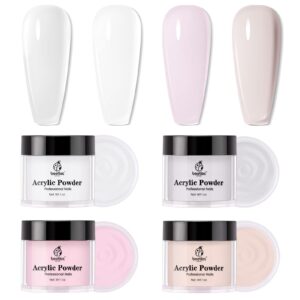 Beetles 4 Colors 1Oz Acrylic Powder-White Pink Nude Clear Acrylic Polymer Nail Powder 3D Nail Art
