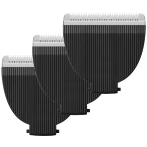 3 Pack Replacement blades for Meridian The Trimmer and Trimmer Plus, Onyx Ceramic Replacement Blades for Meridian Body Trimmer, Black