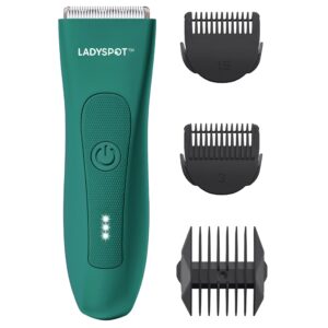 LADYSPOT™ Pubic Groin Hair Trimmer for Women (Forest-Green Female-Bikini-Version), Replaceable Ceramic Blade Heads, Waterproof Wet/Dry Shaver for Women, 90 Minutes Shaving
