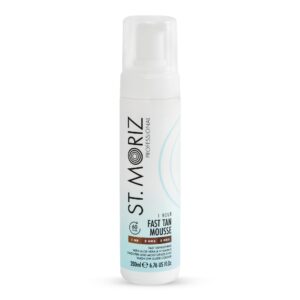 St Moriz Professional 1 Hour Fast Self Tanner Mousse, Light to Dark – Instant, Express Self Tanner Foam for a Golden, Natural Looking Fake Tan with Aloe Vera & Vitamin E – Vegan (6.76 fl oz)