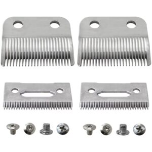 Steel Hair Clipper Blades 2 Pack Fit for Wahl 5Star Senior(#8545), Magic Clip (#8451/#8148), Reflections Senior(8501)