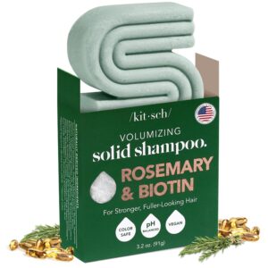 Kitsch Rosemary & Biotin Volumizing Natural Shampoo Bar | Strengthening & Thickening Shampoo for All Hair Types, Made in USA, Vegan, Paraben Sulfate & Cruelty Free Soap