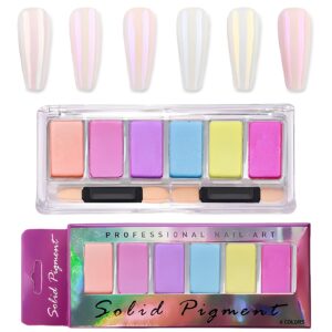 6 Colors Aurora Chrome Nail Powder> Mirror Chrome Nail Powder> Metallic Nail Powder for Girls> Solid Highly Pigmented Nail Glitter Powder for Nail Art Decoration & DIY Design