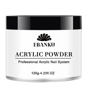 EBANKU 120g/4.23oz Clear Acrylic Powder> Professional Nail Powder for Extension> Long-Lasting> No Lamp Needed