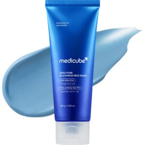 medicube Zero Pore Blackhead Mud Facial Mask – Skin Cooling & Pore Tightening – 3 Minute Quick Dry Formula with AHA, BHA, PHA, and Pore-Purifying Clay – Korean Mud Mask 3.52 oz