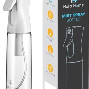 Hula Home Spray Bottle for Hair (10.1oz/300ml) – Powered by Flairosol® Spray Technology – Continuous Ultra Fine Mist Sprayer – For Hairstyling, Cleaning, Salons, Plants, Essential Oil & More – White
