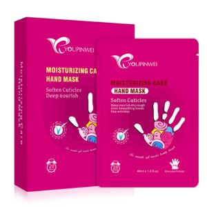 Moisturizing Hand Mask – 5 Packs> YOUPINWEI Hydrate & Repair Glove for Dry Cracked Skin> 100% Natural Aloe Vera + Vitamin E + Avocado and Rose> Deep Nourishing Smoothing
